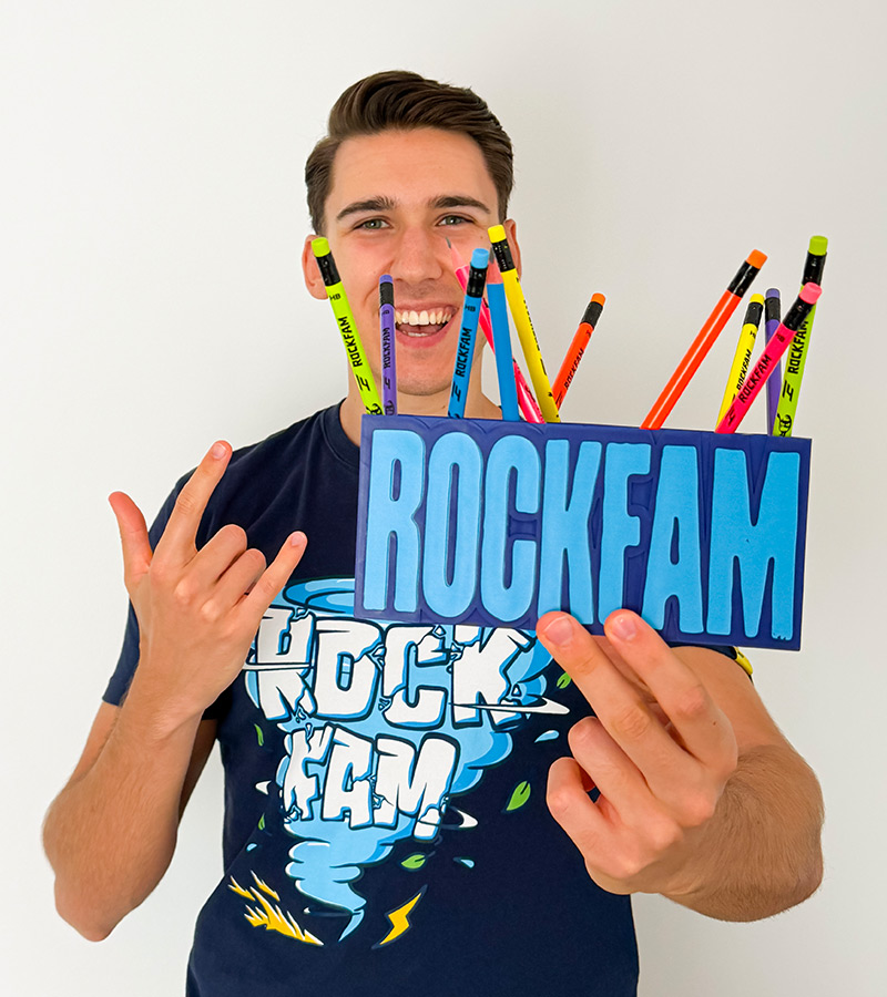 ROCKFAM ČAŠA ZA OLOVKE - PLAVA