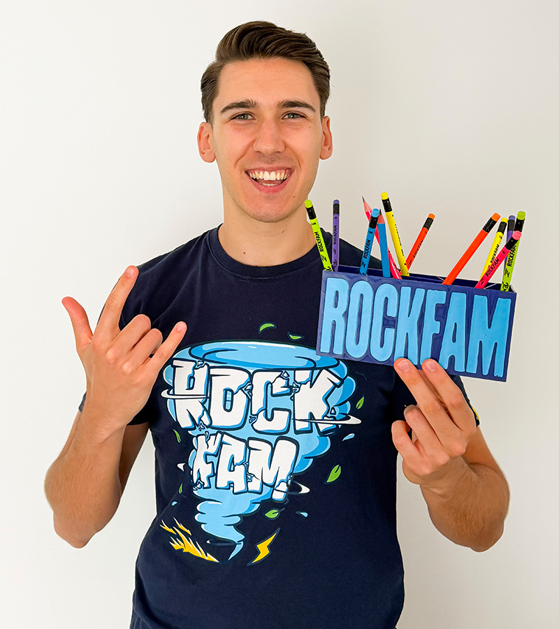 ROCKFAM ČAŠA ZA OLOVKE - PLAVA